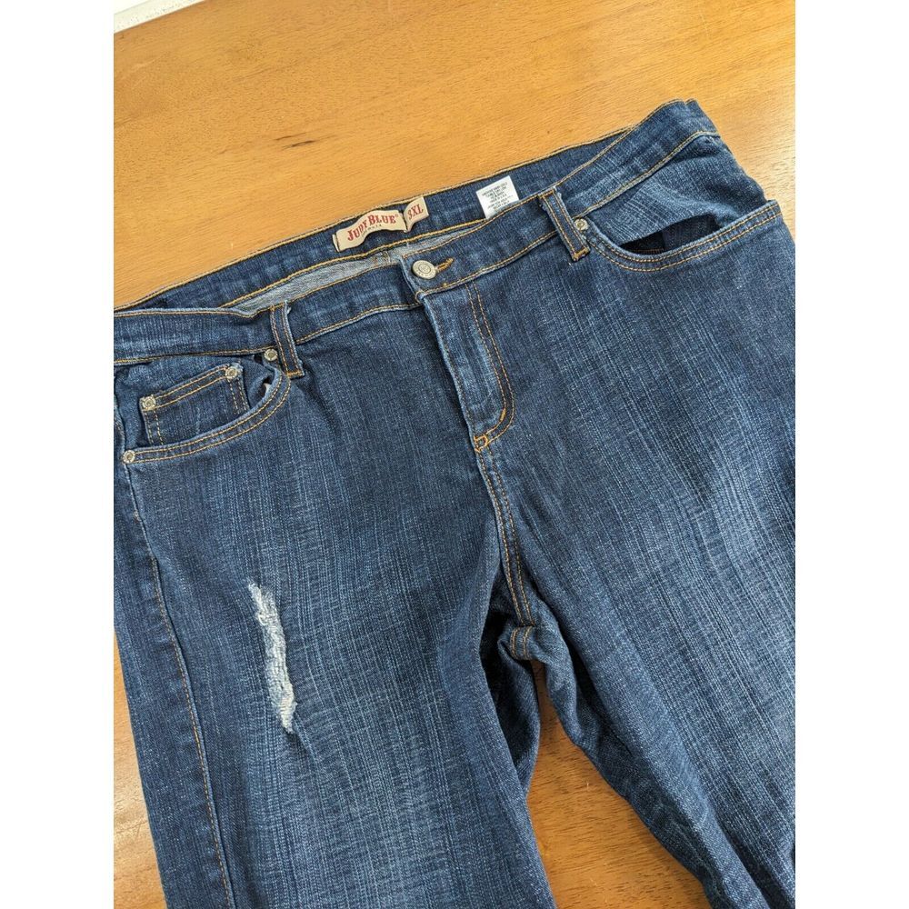 Judy Blue Women's 3XL 36x31 Skinny Fit Distressed Blue Jeans JB8240MD